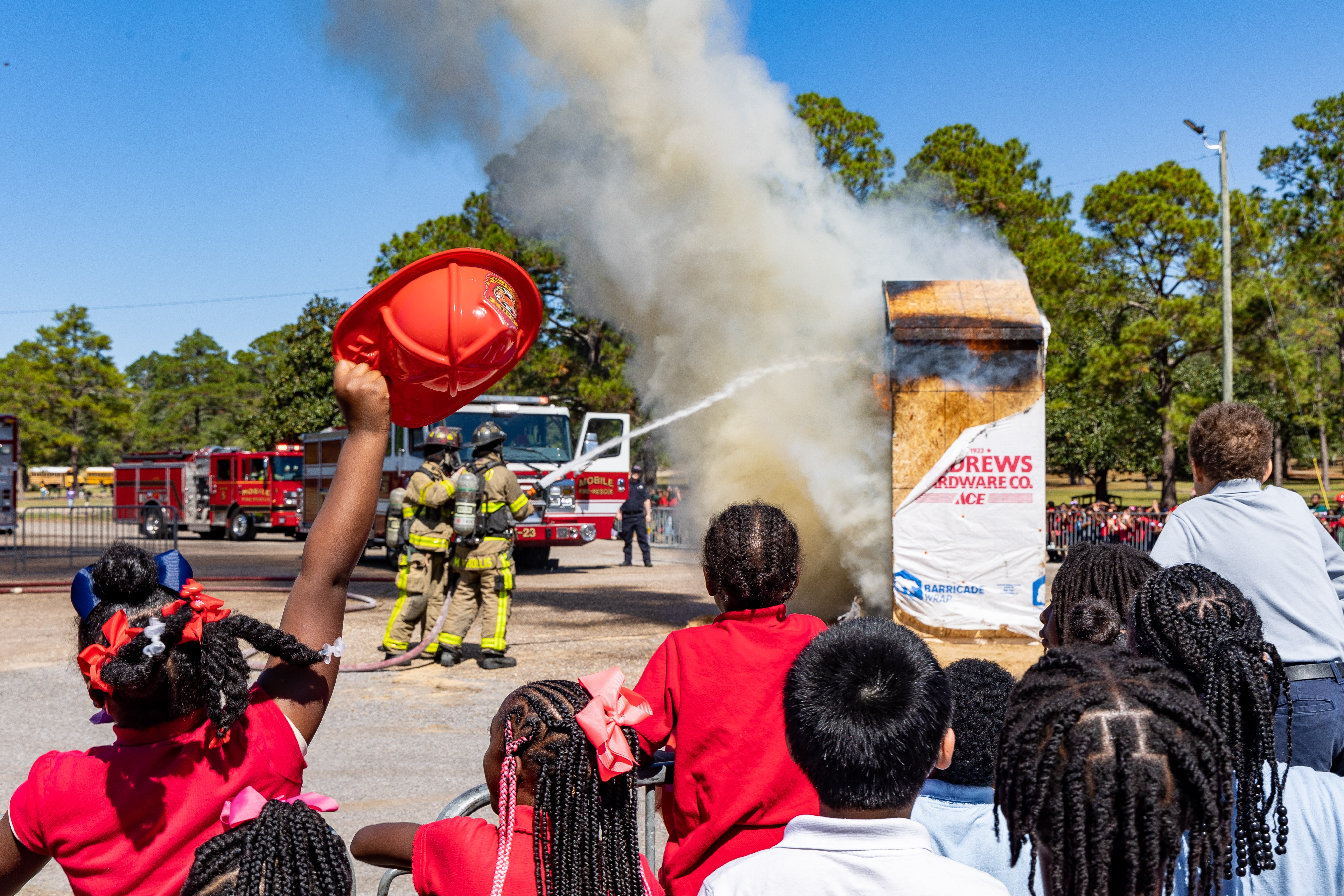 Kids at fire expo