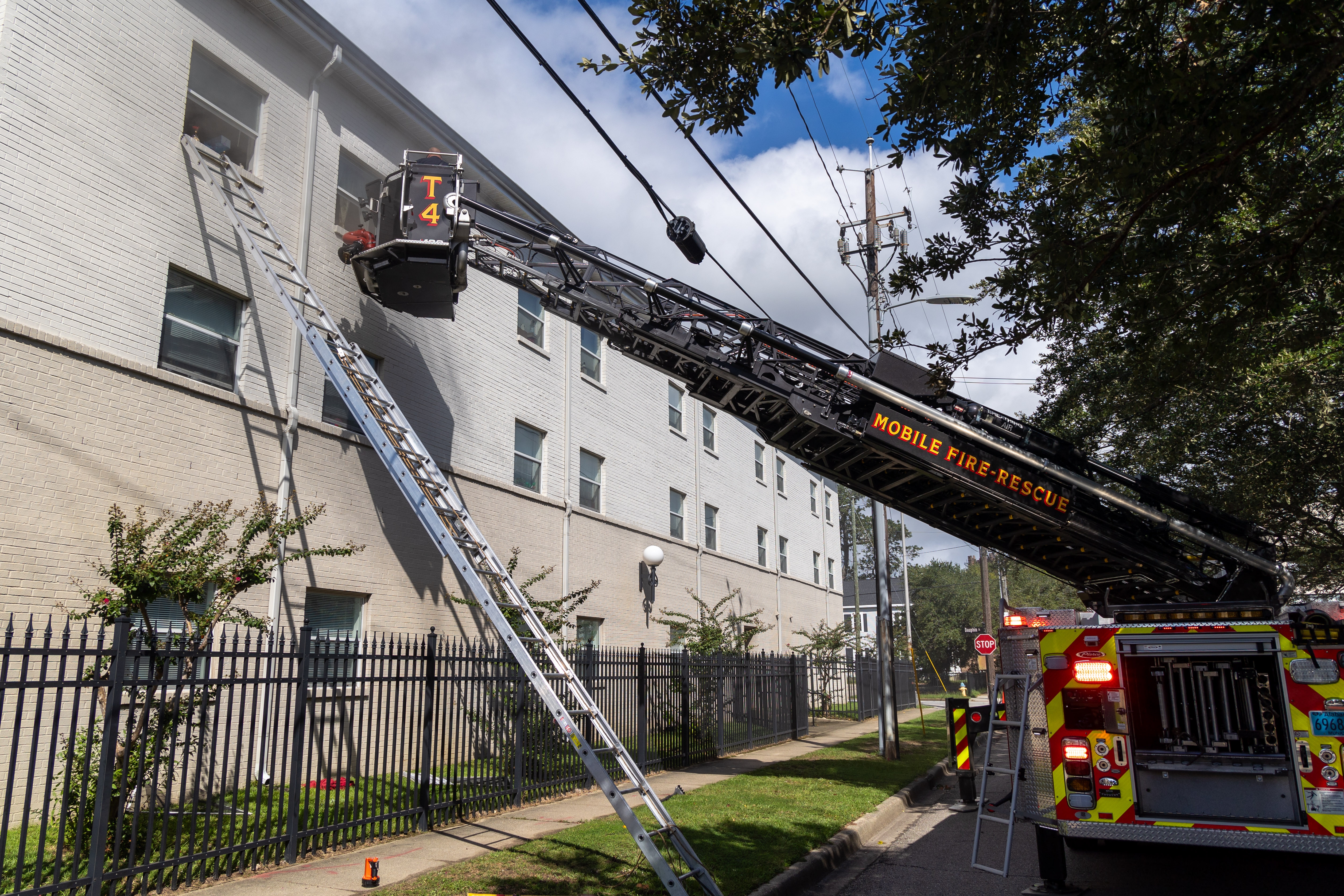 Truck 4 works at a fire scene