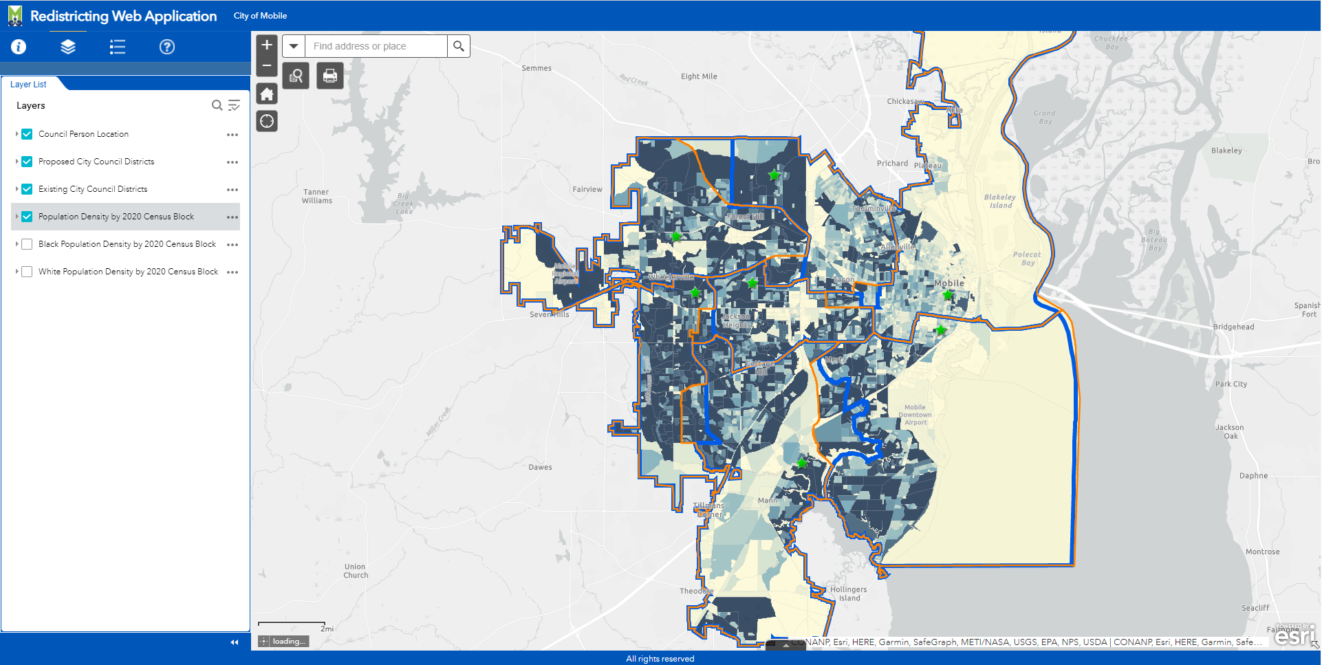 Mobile City Council District Map Redistricting 2022 : City Of Mobile